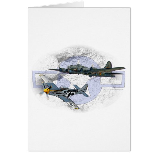 P-51 Mustang flying escort Cards (Front)