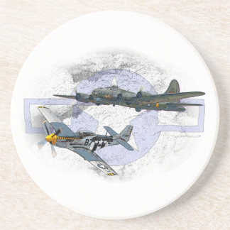 P-51 Mustang flying escort Coaster