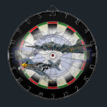 P-51 Mustang flying escort Dartboard With Darts<br><div class="desc">Mustang flying an Escort with world war 2 bomber</div>