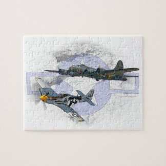P-51 Mustang flying escort Jigsaw Puzzle