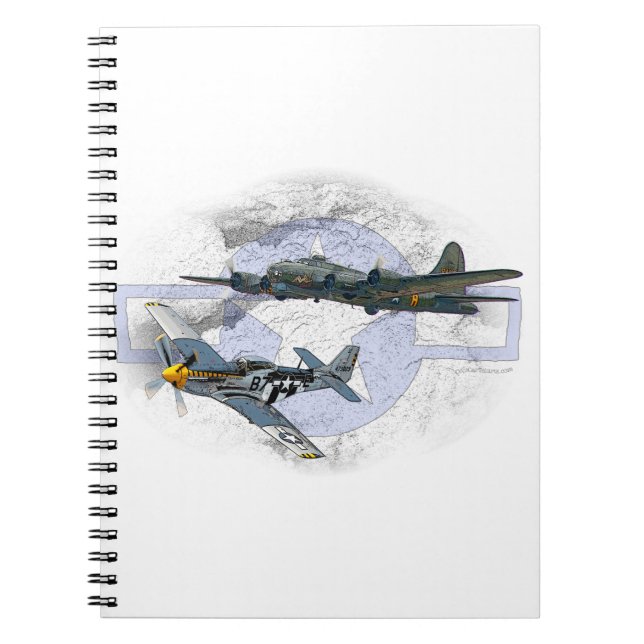 P-51 Mustang flying escort Notebook (Front)