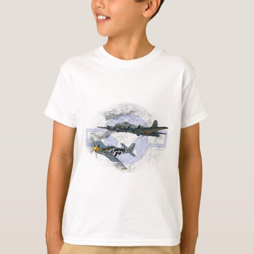 P_51 Mustang flying escort T_Shirt