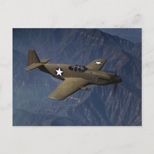 P_51 Mustang in Flight 1942 Postcard