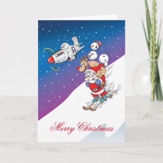 P-51 mustang, Merry Christmas card, editable text Holiday Card