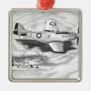 (P-51) Mustang Metal Ornament