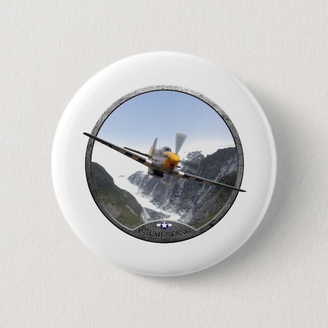 P-51 Mustang Pinback Button (Front)