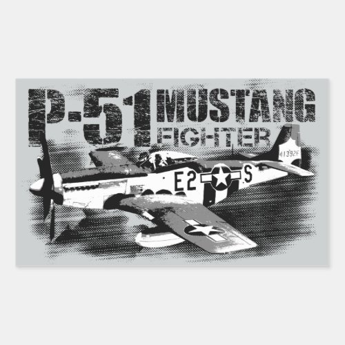 P_51 Mustang Rectangle Stickers