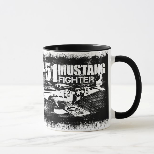P-51 Mustang Ringer Coffee Mug (Right)