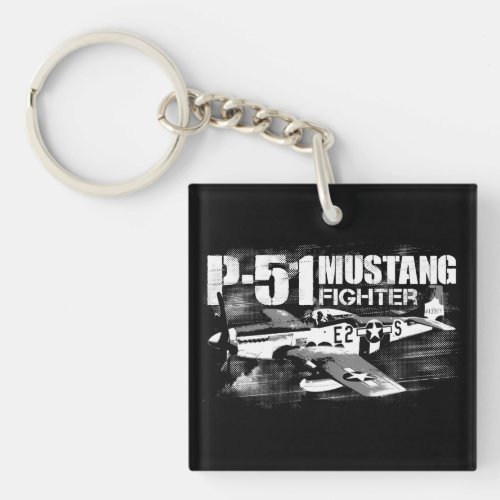 P_51 Mustang Square double_sided Keychain