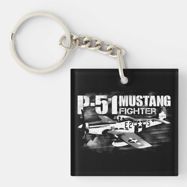 P-51 Mustang Square (double-sided) Keychain (Front)