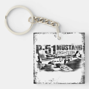 P-51 Mustang Square (double-sided) Keychain