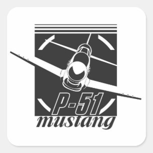 P-51 mustang square sticker