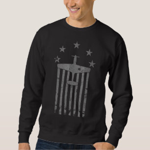 P 51 Mustang Stars Bars Series Vintage Airplane Sweatshirt