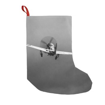 P-51 Mustang Takeoff In Storm Small Christmas Stocking by JukkaHeilimo at Zazzle