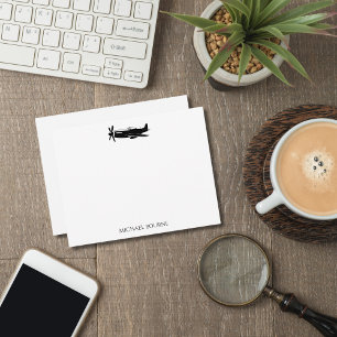 P-51 Mustang Vintage Airplane Pilot Aviator Modern Note Card