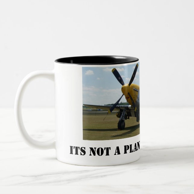 P-51 Mustang warbird airshow mug2 Two-Tone Coffee Mug (Left)