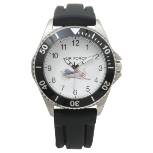 P-51 Mustang WWII Airplane with Flag Watch