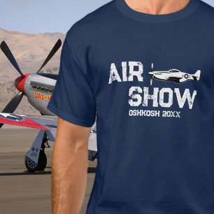 P-51 Vintage Airplane Military Veteran WW2 Airshow T-Shirt
