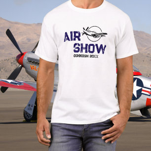 P-51 Vintage Airplane Military Veteran WW2 Airshow T-Shirt
