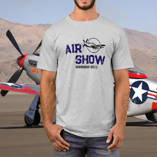 P-51 Vintage Airplane Military Veteran WW2 Airshow T-Shirt