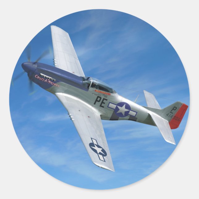 P-51D "Cripes A' Mighty" Classic Round Sticker (Front)