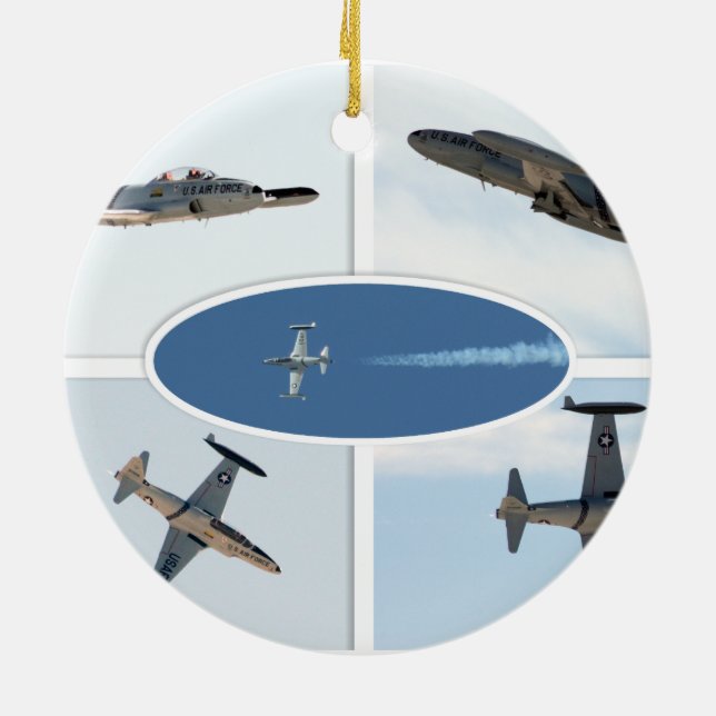 P-80 Shooting Star 5 Plane Set Ceramic Ornament (Back)