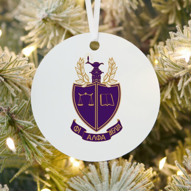 P.A.D. Crest Metal Ornament (Insitu)