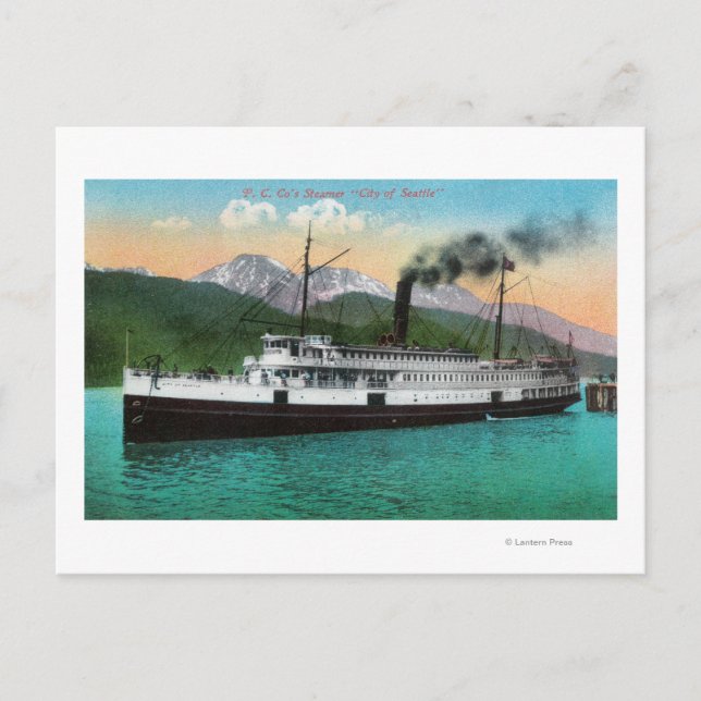 P. C. Co's Steamer "City of Seattle" Postcard (Front)