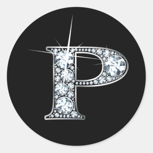 P Diamond Bling Sticker