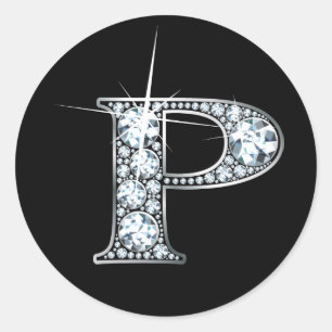 "P" Diamond Bling Sticker