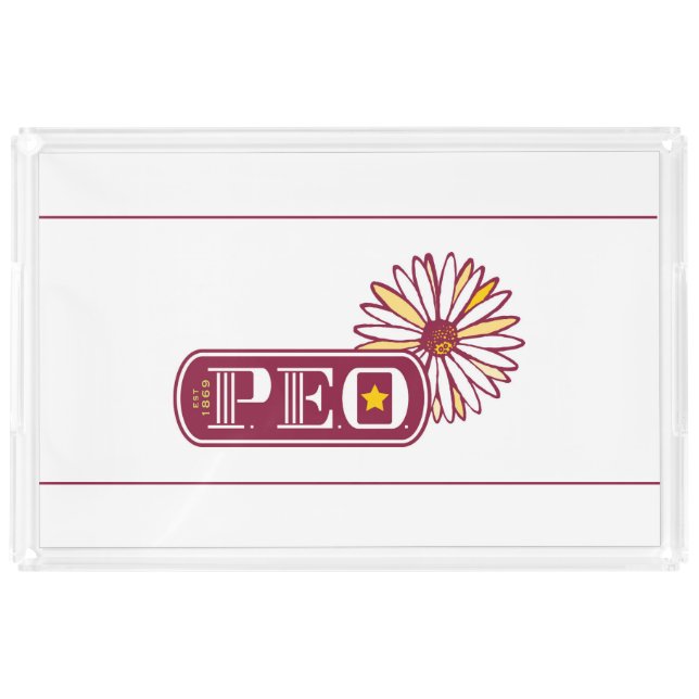 P.E.O. logo Acrylic Tray (Front)