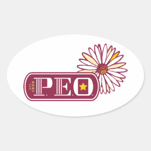 P.E.O. OVAL STICKER