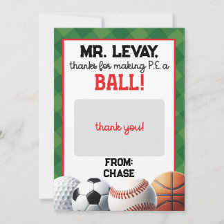 P.E. Teacher Gift Card Holder Sports