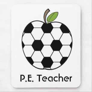 P.E. Teacher Soccer Ball Apple Mousepad