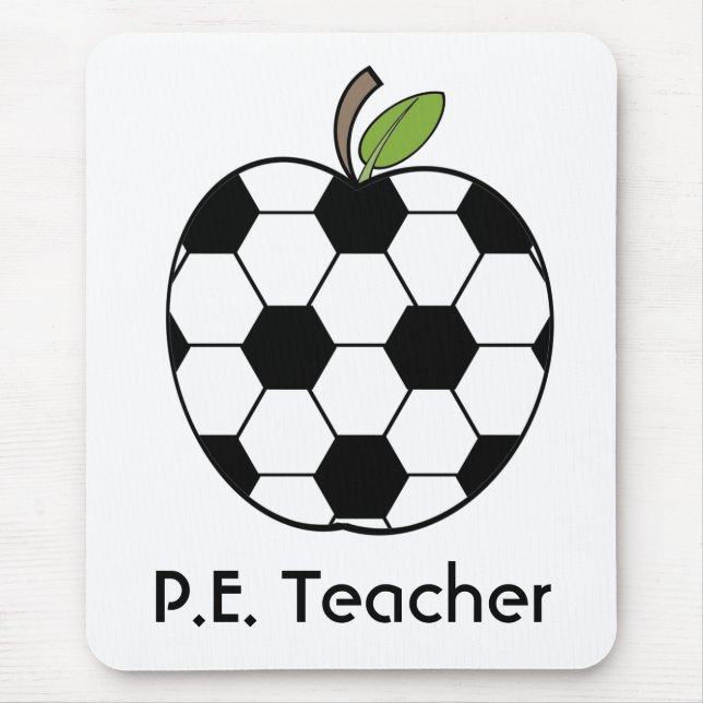 P.E. Teacher Soccer Ball Apple Mousepad (Front)