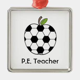 P.E. Teacher Soccer Ball Apple Ornament