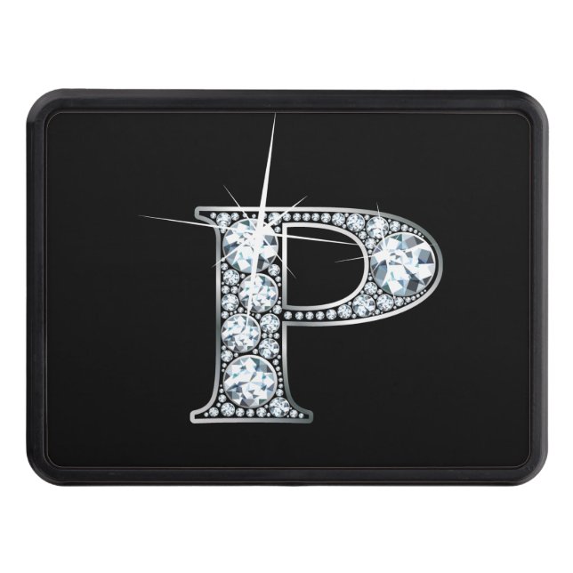 P Faux-"Diamond Bling" Tow Hitch Cover (Front)