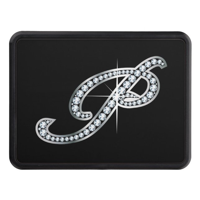 P Faux-"Diamond Bling" Tow Hitch Cover (Front)
