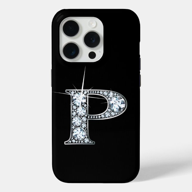 P Faux Diamond Monogram Case-Mate iPhone Case (Back)