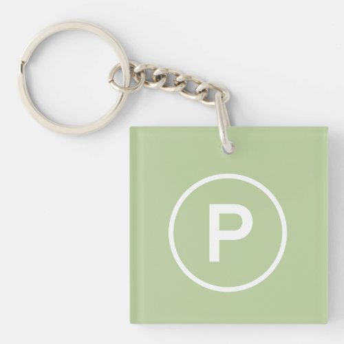 P for Paleo diet green natural no grain lean meat  Keychain