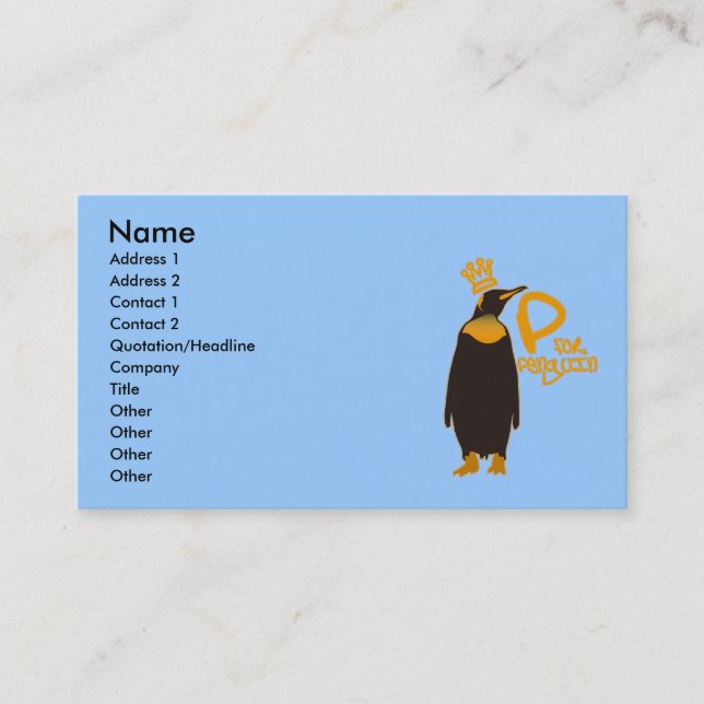 P for Penguin Business Card (Front)