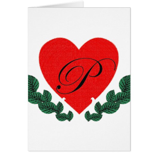 P in a heart cards (Front)