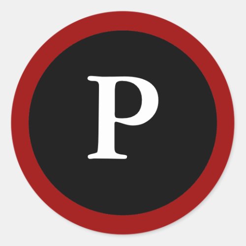 P  Initial P Letter P Red White  Black Stickers