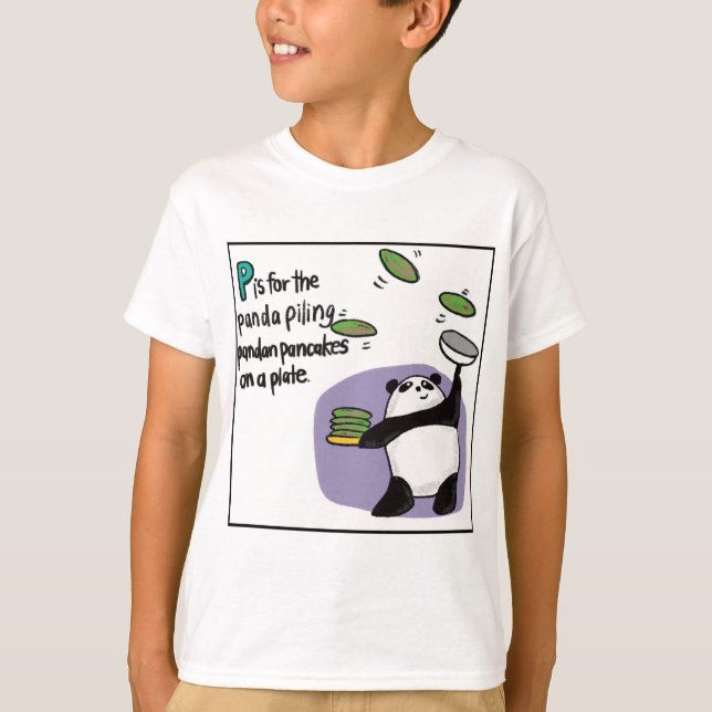 P is for Pandan Pancakes Kids T-shirt (Front)