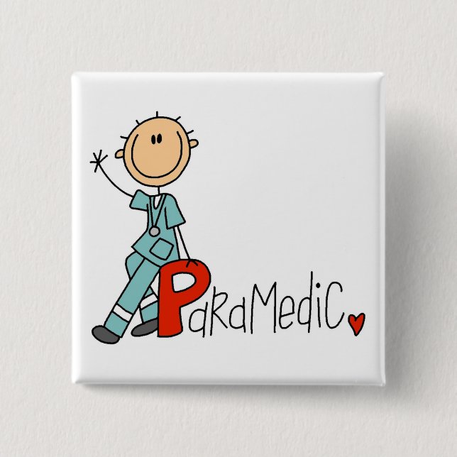 P is for Paramedic Pinback Button (Front)