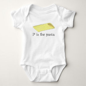 P is for Pasta Italian Food Penne Letter P Foodie Baby Bodysuit