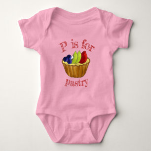 P is for Pastry Fruit Tart Tarte Baking Dessert Baby Bodysuit