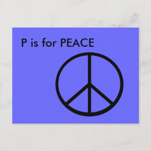 "P" is for Peace Alphabet Flashcard Postcard