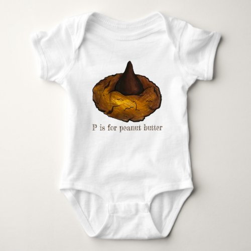 P is for Peanut Butter Cookie Alphabet Letter P Baby Bodysuit
