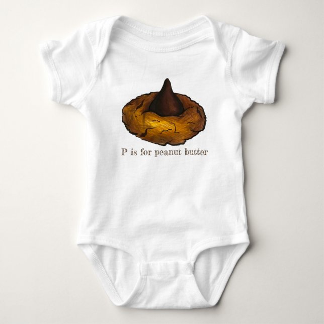 P is for Peanut Butter Cookie Alphabet Letter P Baby Bodysuit (Front)